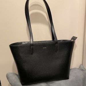 DKNY Black Leather Tote Bag